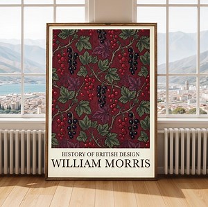 William Morris Style Grapevine Motif Art Print – Vintage, Red Wall Art - Etsy UK