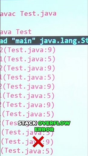 Stack Overflow Error: Infinite Recursion Explained! #shorts