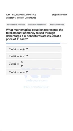 Total Money Raised Through Debentures Secretarial Practice 12th