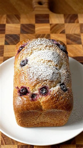 Easy Blueberry Cream Cheese Bread Loaf - The Most Moist Loaf You'll Ever Make! 🫐#foodshorts