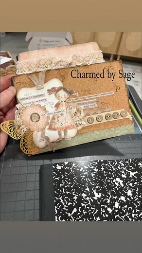 While being down sick today I managed to get that composition notebook journal started. That one I said I would start in November! It was good to just relax and create. I hope you all had a great day! #junkjournal #scrapbooking #itsabeautifullife | Charmed by Sage