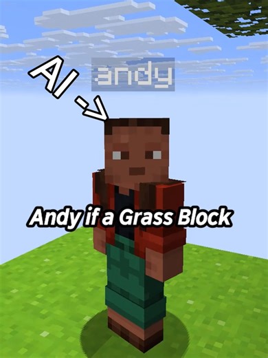 I made AI craft a Grass Block in Minecraft #minecraft #meme #ai #chatgpt #funny