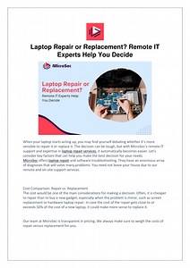 Laptop Repair or Replacement? Remote IT Experts Help You Decide - SlideServe