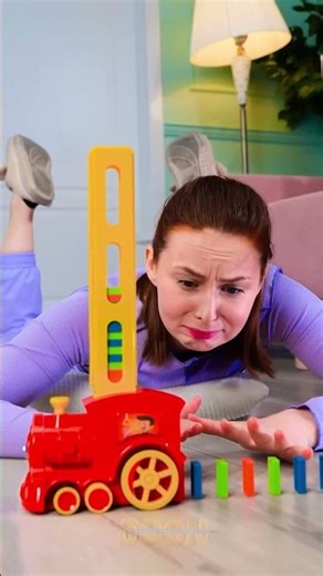Sister Showdown: The Domino Train Challenge! 🚂🎉