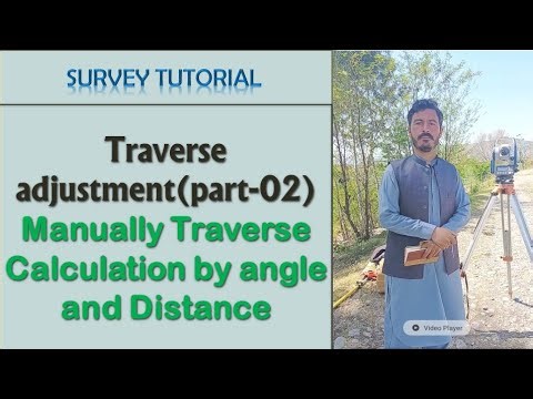 Traverse adjustment manually by angle and distance (part 02).