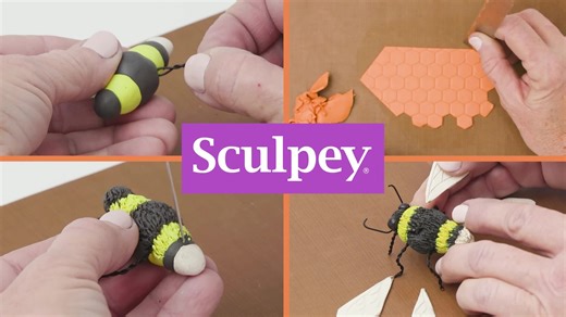 Looking for a fun and easy project to try with kids? Bee-friend this little critter with the full instructions, here: https://www.sculpey.com/products/sculpey-bake-shop-bendy-bee-sculpture | Sculpey