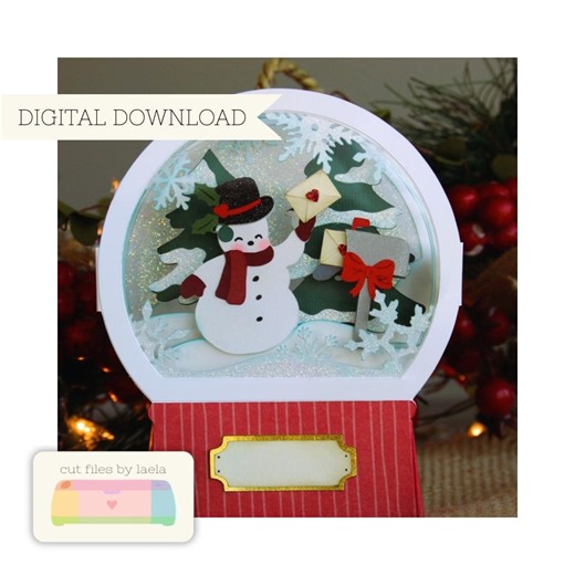 Christmas Snow Globe 3D Box Card SVG (digital Download) - Etsy
