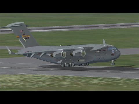 US Air Force C-17 Landing in Flight Sim X