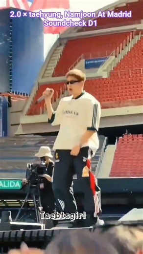Taehyung, Namjoon In Madrid Soundcheck D1 #btsworldtour #arirang #taejoon #btsarmy #btsconcert