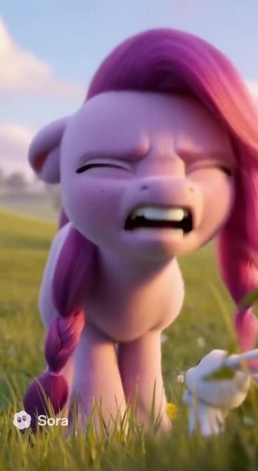 responds in absolute horror when a bunny enters the scene #scream #pony #mylittlepony #bunny #soraai #ai #sora2 | Tempest Shadowprincess