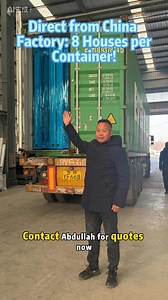 Factory Direct 🚚: 8 folding container houses 🏠 fit perfectly in 1×40ft container! 📦 Wholesale only 💼 | Bulk orders welcome 📈 Contact Abdullah now 📩 for quotes & details! #ContainerHomes #FoldingHouses #PrefabHousing #WholesaleFactory #ModularHomes | BoxInnovators