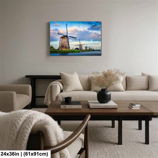 Dutch Windmill Photo Print: Kinderdijk Netherlands Holland Wall Art - Etsy