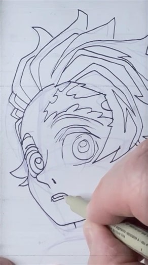 How to Draw Anime Tanjiro Kamado Demon Slayer 2 #anime #art #drawing #ink #draw #drawingtutorial