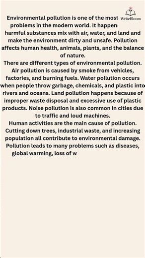 Environmental Pollution Essay | Simple Student Essay | Causes, Effects & Solutions