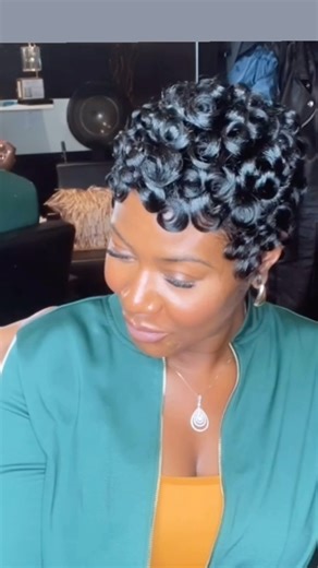THE NIKKI PIXIE✂️D.M.V PIXIE CUT AND ALOPECIA EXPERT on Instagram: "JUST DELIVER 🔥🗣️💅🏽 BETTER YET OVER DELIVER 💋 WE BE HAVING IT UP🤣 I STRESSED HER OUT SO BAD TODAY,, SHE WAS LIKE “WHAT ARE YOU DOING BACK THERE😭😭GIRL SCULPTING THESE CURLS❗️… IT WAS ALL WORTH THAT HIGH FIVE AND BEAUTIFUL SMILE💕🥰💋🤌🏽 LOVING THIS CURLY #transformation Follow @thenikkipixie @pixieandthingsover40 THE NIKKI PIXIE- D.M.V PRETTIEST PIXIES AND QUICK WEAVES 🔥 BOOKING LINK IN BIO- MUST READ THOROUGHLY TO BECOM