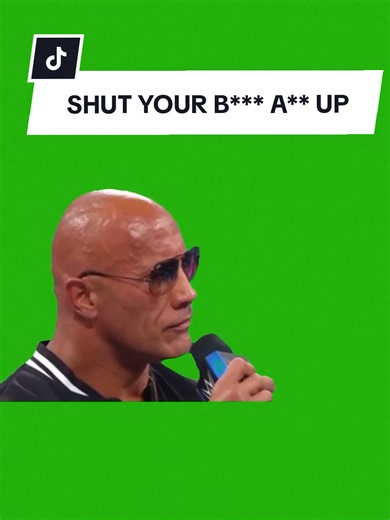 Dwayne Johnson “Shut your bitch ass up” meme green screen. Features Dwayne Johnson speaking into a microphone, delivering a blunt and aggressive reaction line. Perfect for roasting moments, gaming rage clips, toxic lobbies, clutch plays, fails, arguments, or shutting down nonsense in a funny way. Commonly used in TikTok, Reels, and gaming edits. Works great for trash talk moments, reaction edits, and comedy content. @Mighty | Green screen #greenscreen #reaction #shutup #dwaynejohnson #meme