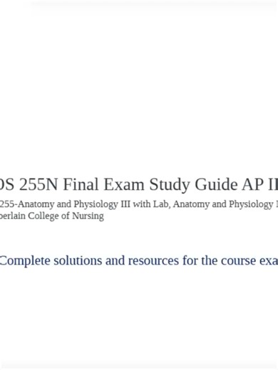 🧬 BIOS 255N Final Exam Study Guide – Anatomy & Physiology III 2026 📘🔥 | High-Yield Systems, Labs & Exam Mastery 🚀 Preparing for BIOS 255N Final Exam in 2026? 😅 This guide covers all the critical high-yield concepts in Anatomy & Physiology III — including cardiovascular, respiratory, renal, endocrine, and digestive systems — designed to help you understand, retain, and excel on exam day 💪📚 Instead of memorizing disconnected facts, this study guide focuses on linking structure, function, la