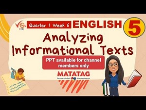 English 5 Quarter 1 Week 6 | Analyzing Informational Texts | Revised K-12