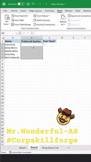 Excel Tutorial - How to create Dropdown list in excel!! Make easy and simple #excel #xhtml #data