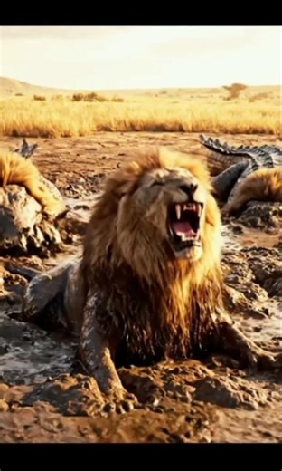 🔥 Lion vs Crocodiles – A Battle for Survival 🦁🐊 #Wild #Nature #Animals #Shorts #Viral #viralvideo