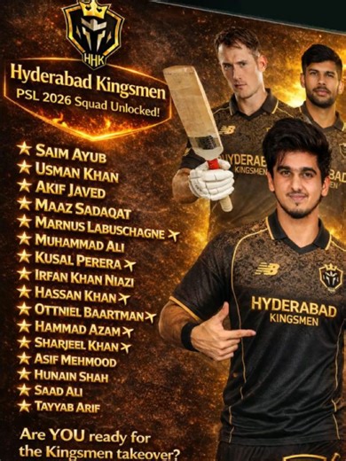 Hyderabad Kingsmen PSL 2026 Squad Details