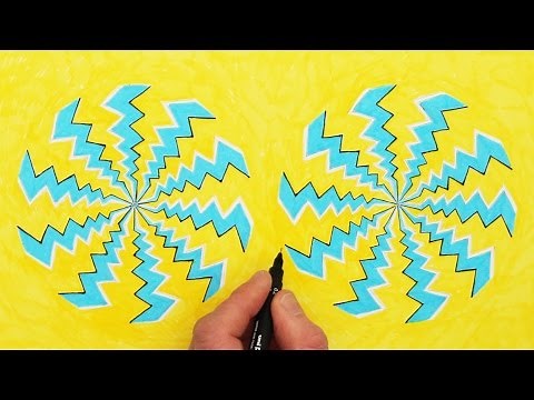 How to Draw Spinning Wheels Optical Illusion