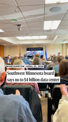 The fate of a proposed $4 billion data center complex is in question after the Nobles County Board voted narrowly Tuesday, April 21, against changing zoning to allow its construction. The CEO of Geronimo Power says the company is looking at alternative options in other communities.Read the full report: https://t.co/Usft2HtBWSVideo: Jp Lawrence/The Minnesota Star Tribune