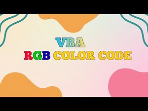VBA code to Set Cell Background Color Using RGB Like a Pro! | Hindi