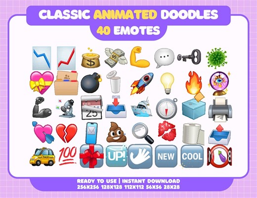 Animated Doodle Emotes Pack | GIF Emotes for Twitch, Discord & Youtube - Etsy