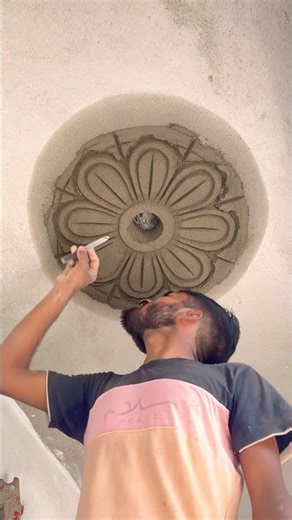 घर के छतों में Light Design कैसे बनाएँ सीमेंट की फ्लावर डिजाइन #shorts #light #viral #trending