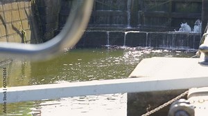 Rideau Canal close up footage of dry lockstation