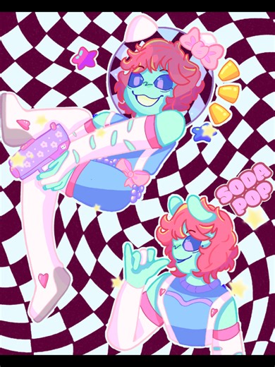 Hey im alien✨ #speedpaint #speedpaintdigital #alien #fyp #originalcharacter #pink #turquoise #fakegun⚠️fakegun⚠️ #fyp #fyppppppppppppppppppppppp