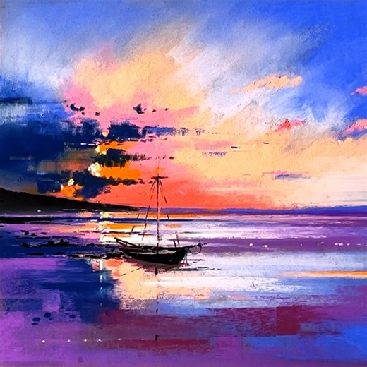 Drawing a beautiful abstract scenery using soft pastels | Morning Drizzle