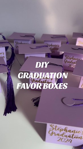 graduation season 🎓 mini favor boxes #grad2024 #gradparty #graduationparty #partyfavors #diy #favorbox #partydecorationideas