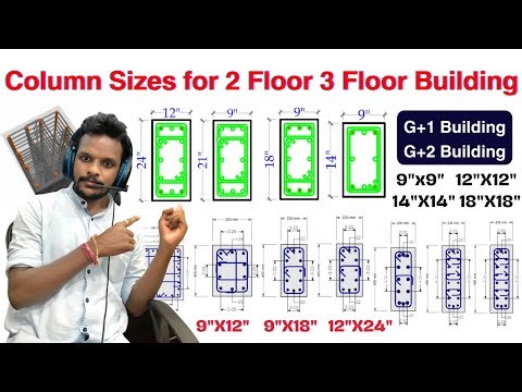 Column size for two floors and three floors building | G+1 and G+2 building | civil engineering |