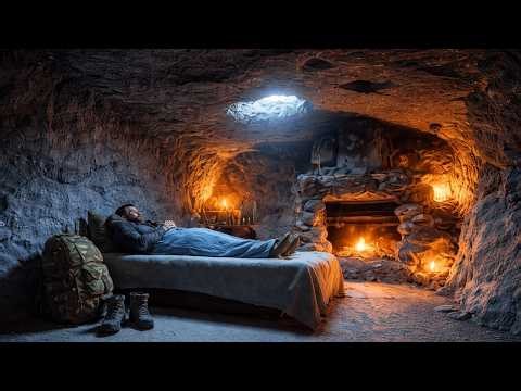 Man Builds a Secret Shelter Deep Inside a Cave | Start to Finish by‪@BushcraftIdeas-e9q‬