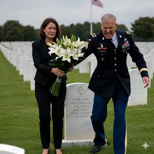 The Widow Laid Flowers on the Memorial — They Mocked Her, Ordered Her to Leave… Then a Black Helicopter Landed and the SEALs Called Her “Commander.” The mist hung low over Arlington Field that morning, drifting lazily between the endless rows of white headstones like ghosts reluctant to leave. The air was cold, sharp enough to sting the lungs, and the faint sound of flags snapping in the wind gave the cemetery a heartbeat of its own. At marker 2187, a young widow knelt alone. Elena Shepard. Thir