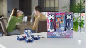 MATTEL Crossed Signals Game GVK25 Crossed Signals Game from MATTEL Choose one of 4 different games on the unit. Players see the lights and must act fast! Is there an arrow? Move the stick in that direction. See an "X"? Move in the opposite direction. Are both arrows lit? Shake it! Play solo or with up to 3 friends. Utilizing light and voice commands, The Crossed Signals game will get you on your feet to challenge your speed and accuracy. Get one now at Toys"R"Us store or SHOP NOW, https://tinyur