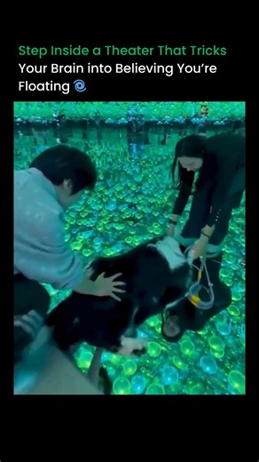 Artificial intelligence | Robotics on Instagram: "This theater feels so real, your brain forgets the floor is solid. 🌀🎭 Built as a fully immersive metaverse theater, the entire space uses real-time projection mapping, synchronized motion cues, and depth-warped visuals to place visitors inside the environment instead of in front of a screen. No headsets are needed—the room itself becomes the interface. Walls, floors, and ceilings shift together, creating moving terrain, underwater worlds, and f