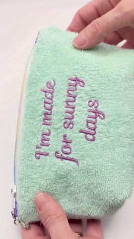 Terry makeup bag, waterproof beach pouch for wet bikini, cosmetic bag for sunny days