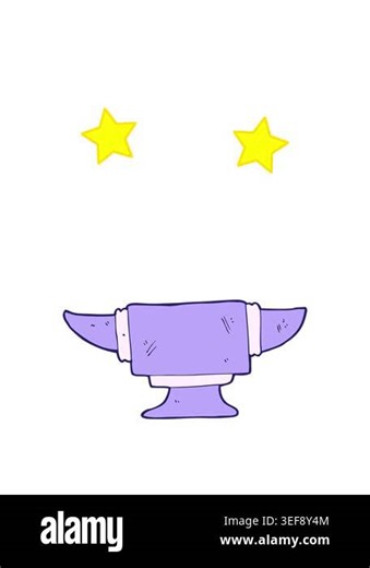 spinning stars animation of cartoon blacksmith anvil Stock Video Footage - Alamy