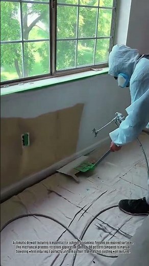 Precision Drywall Texturing with Advanced Automatic Patch and Spray Gun Tech