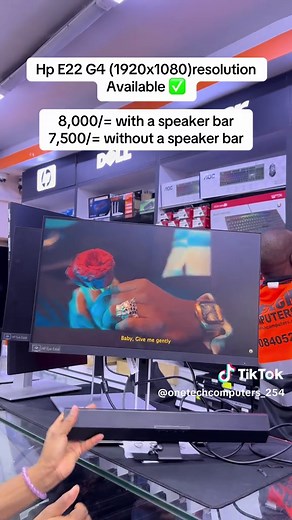 HP E22 G4 Monitors with Speaker Bar Options