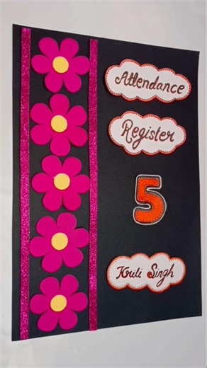 Attendance register decoration idea | Register cover design | project file front page decoration