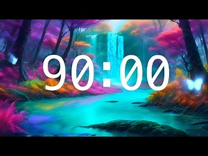 90 Minute Countdown Timer with Alarm | Fantasy Worlds| Calming Music | Classroom Timers