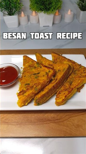 Healthy Besan Toast Recipe 💫 Easy 5mins breakfast #shorts #shortsfeed #toast #viral #trending #food