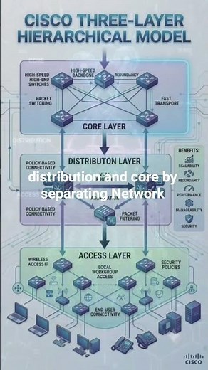 The Cisco Three-Layer Hierarchical Model #ccna #cisco #internetprotocol