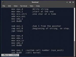 NASM Assembly Program to Reverse String using memory pointers.