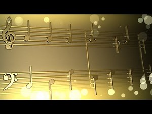 自作動画編集用の無料背景用素材ーFree Material｜楽譜(音符)３D－ゴールド｜コンサートの映像制作や音楽会・発表会ビデオがおススメ