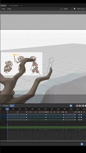2D character in a 3D background BLENDER